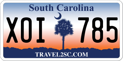 SC license plate XOI785