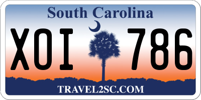 SC license plate XOI786