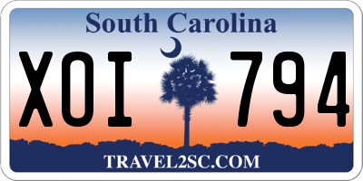 SC license plate XOI794