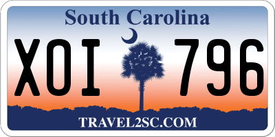 SC license plate XOI796