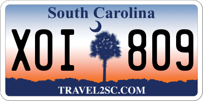 SC license plate XOI809