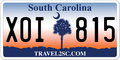 SC license plate XOI815