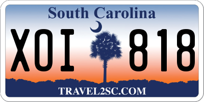 SC license plate XOI818