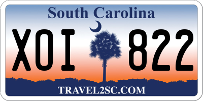 SC license plate XOI822
