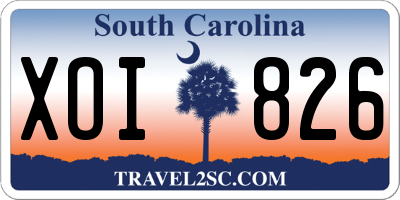 SC license plate XOI826