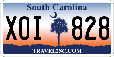 SC license plate XOI828