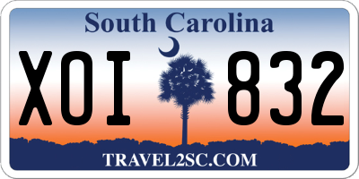 SC license plate XOI832