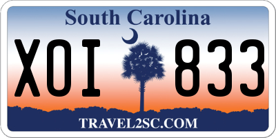 SC license plate XOI833