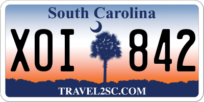 SC license plate XOI842