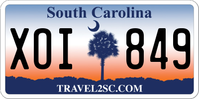 SC license plate XOI849