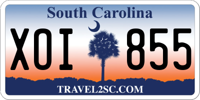 SC license plate XOI855
