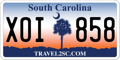 SC license plate XOI858