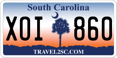 SC license plate XOI860