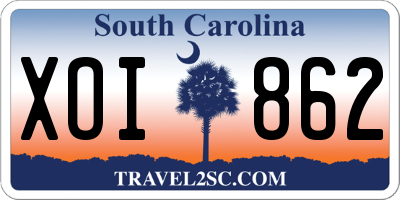 SC license plate XOI862