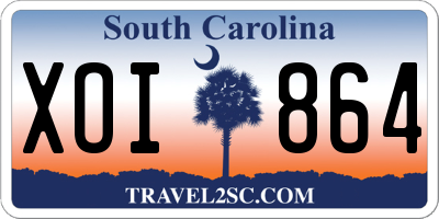 SC license plate XOI864