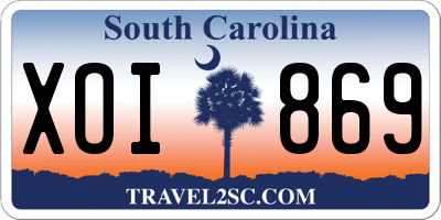 SC license plate XOI869