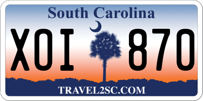 SC license plate XOI870