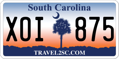 SC license plate XOI875