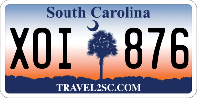 SC license plate XOI876