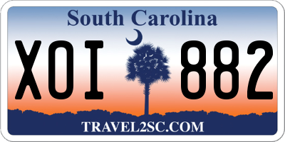 SC license plate XOI882
