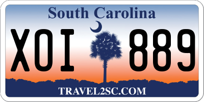 SC license plate XOI889