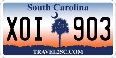SC license plate XOI903