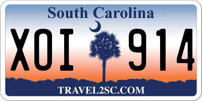 SC license plate XOI914