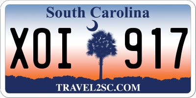 SC license plate XOI917