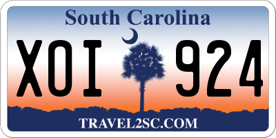 SC license plate XOI924