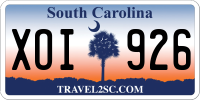 SC license plate XOI926