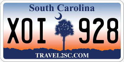 SC license plate XOI928