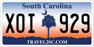 SC license plate XOI929