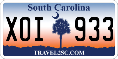 SC license plate XOI933