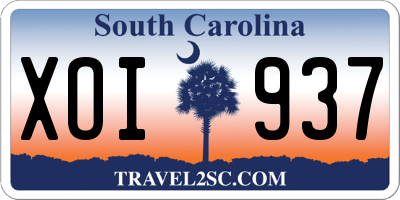 SC license plate XOI937