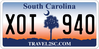 SC license plate XOI940
