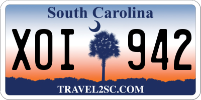 SC license plate XOI942