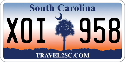 SC license plate XOI958