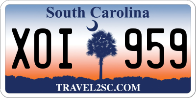 SC license plate XOI959