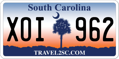 SC license plate XOI962