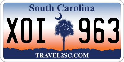 SC license plate XOI963