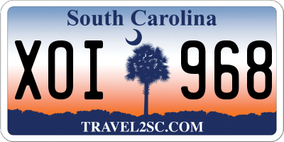 SC license plate XOI968