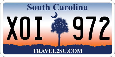 SC license plate XOI972