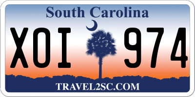 SC license plate XOI974