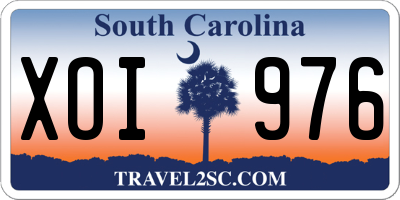 SC license plate XOI976