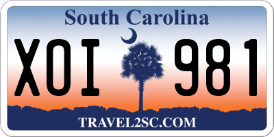 SC license plate XOI981