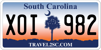SC license plate XOI982