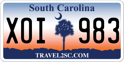 SC license plate XOI983