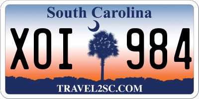 SC license plate XOI984