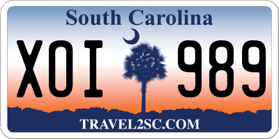 SC license plate XOI989