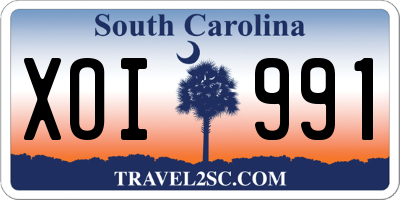 SC license plate XOI991
